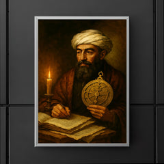 Maimonides with astrolabe and candlelit manuscripts poster 5