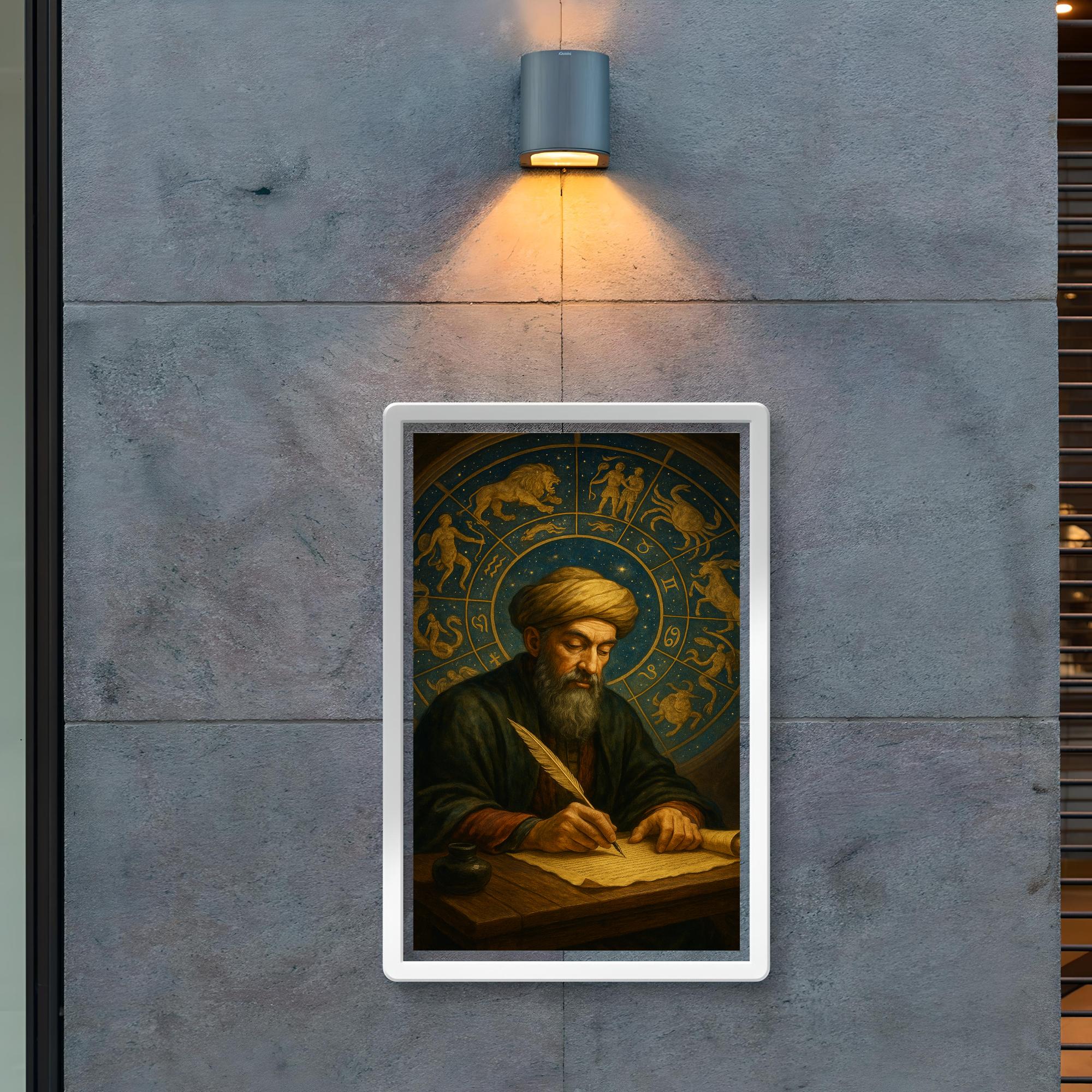 Maimonides Writing Under Celestial Zodiac Dome Poster Print | Historic ...
