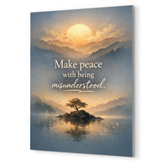 Make peace with being misunderstood metal print mockup
