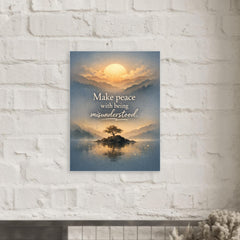 Make peace with being misunderstood metal print mockup
