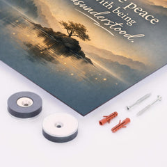 Make peace with being misunderstood metal print mockup