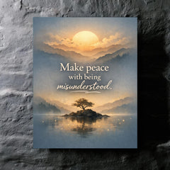 Make peace with being misunderstood metal print mockup