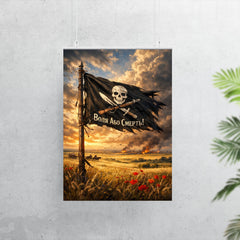 Makhno black banner over Ukrainian steppe poster 7