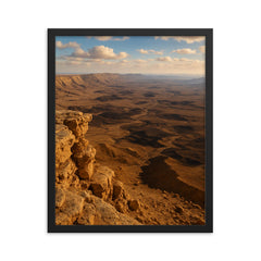 Makhtesh Ramon Crater Israel framed print on a plain backdrop in size 16"x20".
