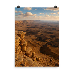 Makhtesh Ramon Crater Israel poster on a plain backdrop in size 8"x10".