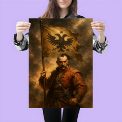 Maksym Kryvonis Cossack standard in smoke poster 3