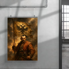 Maksym Kryvonis Cossack standard in smoke poster 4