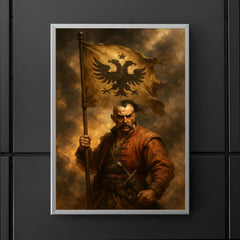 Maksym Kryvonis Cossack standard in smoke poster 5