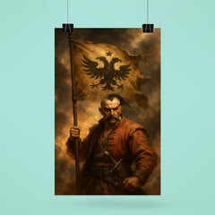 Maksym Kryvonis Cossack standard in smoke poster 6