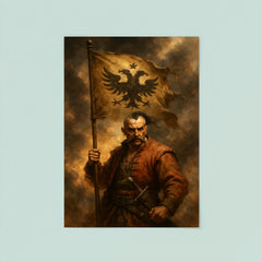 Maksym Kryvonis Cossack standard in smoke poster 8