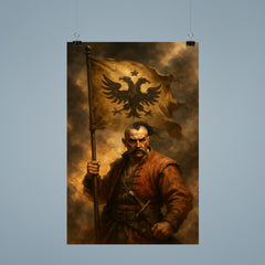 Maksym Kryvonis Cossack standard in smoke poster 9