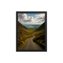 Mamore Gap Viewpoint Ireland framed print on a plain backdrop in size 12"x16".