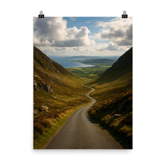 Mamore Gap Viewpoint Ireland poster on a plain backdrop in size 8"x10".