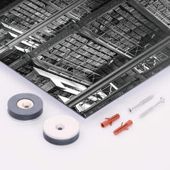 Man Browsing for Books in the Old Public Library of Cincinnati metal print mockup