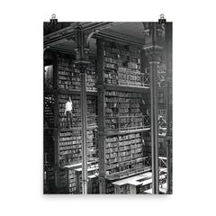 Man Browsing for Books in the Old Public Library of Cincinnati poster on a plain backdrop in size 8"x10".
