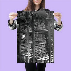 Man Browsing for Books in the Old Public Library of Cincinnati poster 3