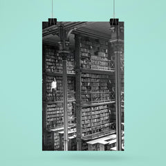 Man Browsing for Books in the Old Public Library of Cincinnati poster 6