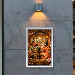 Mandarin duck pair in imperial court robes poster 2