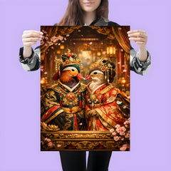 Mandarin duck pair in imperial court robes poster 3