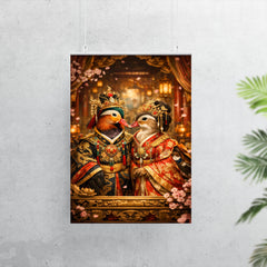 Mandarin duck pair in imperial court robes poster 7