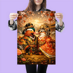 Mandarin duck pair in imperial robes poster 3