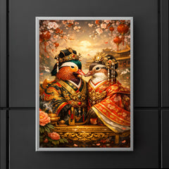 Mandarin duck pair in imperial robes poster 5
