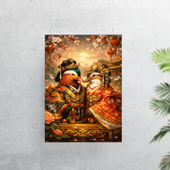 Mandarin duck pair in imperial robes poster 7