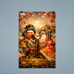 Mandarin duck pair in imperial robes poster 9