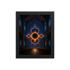Mandelbrot set as cathedral of infinity framed print on a plain backdrop in size 8"x10".