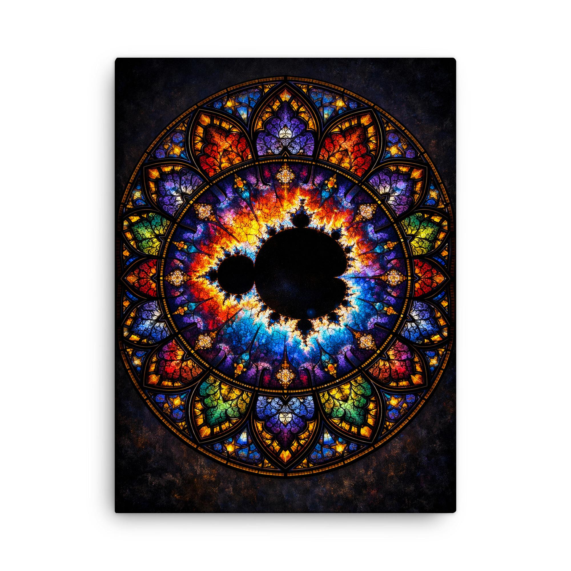 ダツモウフレンズキャンパスアート Mandelbrot Set Stained Glass Cathedral Rose Canvas Print, Fractal