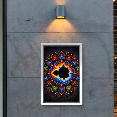 Mandelbrot set as stained glass cathedral rose poster 2