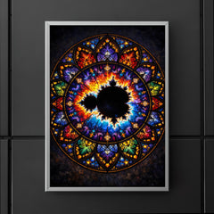 Mandelbrot set as stained glass cathedral rose poster 5