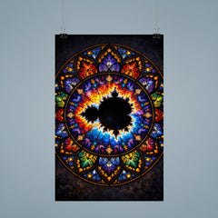 Mandelbrot set as stained glass cathedral rose poster 9