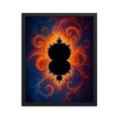 Mandelbrot set framed print on a plain backdrop in size 16"x20".