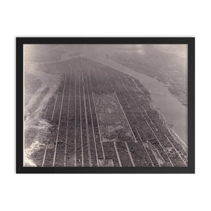 Manhattan, 1931 framed print on a plain backdrop in size 18