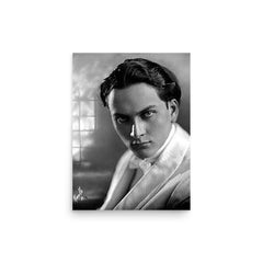 Manly P Hall poster on a plain backdrop in size 12"x16".