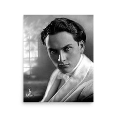 Manly P Hall poster on a plain backdrop in size 16"x20".