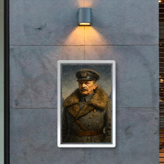 Mannerheim in fur collar winter command portrait poster 2