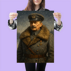 Mannerheim in fur collar winter command portrait poster 3