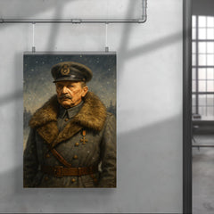 Mannerheim in fur collar winter command portrait poster 4