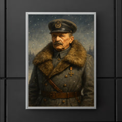 Mannerheim in fur collar winter command portrait poster 5