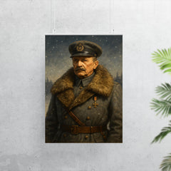 Mannerheim in fur collar winter command portrait poster 7