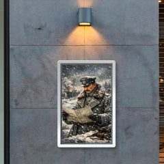 Mannerheim in snow with field map poster 2