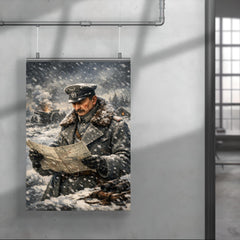 Mannerheim in snow with field map poster 4