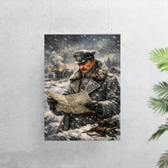 Mannerheim in snow with field map poster 7