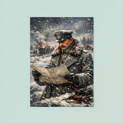 Mannerheim in snow with field map poster 8