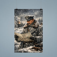 Mannerheim in snow with field map poster 9