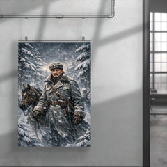 Mannerheim in snowstorm among Finnish pines poster 4