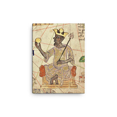 Mansa Musa canvas print on a plain backdrop in size 12"x16".