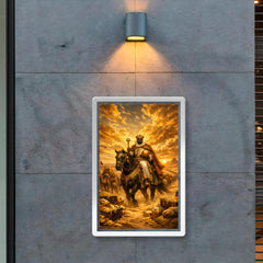 Mansa Musa crossing Sahara beneath gold laden sky poster 2